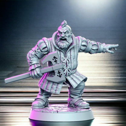 Bori van gilden dwarf of valor with an axe for dnd figure print 3d resin 12k 32mm miniatures figures mini