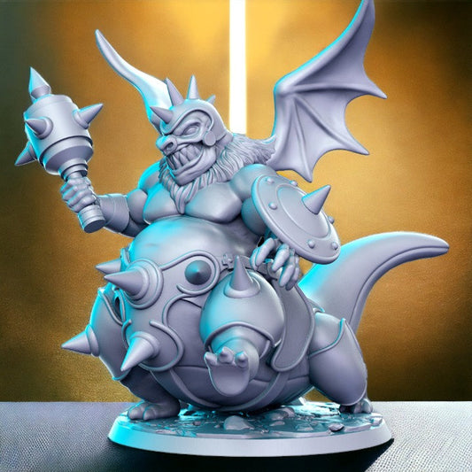 Brantok dragon warrior with mace flying warrior for dnd figure print 3d resin 12k 32mm miniatures figures mini