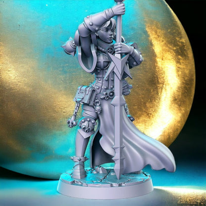 Monja spear for dnd figure print 3d resin 12k 32mm miniatures figures mini