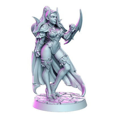 Elena silent assassin with a blade edge attack warrior woman for dnd figure print 3d resin 12k 32mm miniatures figures mini