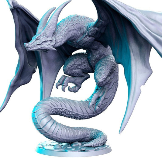 Fenathrax dragon flying evil monster for dnd figure print 3d resin 12k 32mm miniatures figures mini