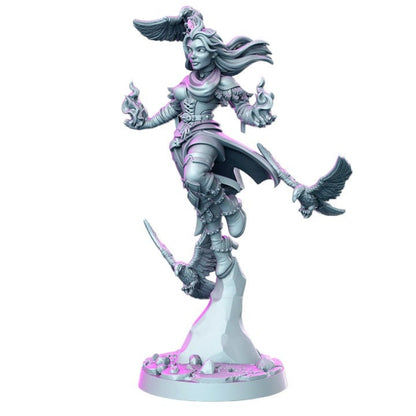 Genevieve lady of fire bird charmer fearless shaman for dnd figure print 3d resin 12k 32mm miniatures figures mini