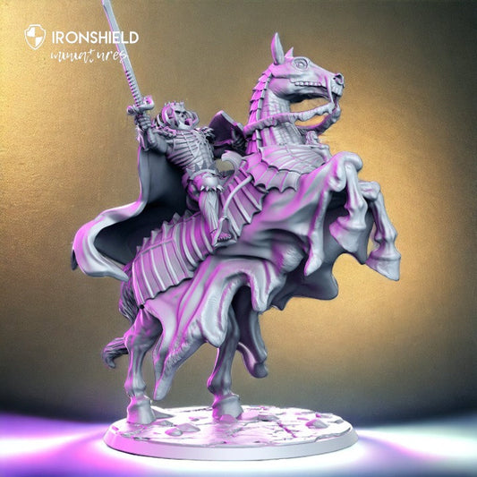 Skrull dark knight on horse lord of death king of dead warriors for dnd figure print 3d resin 12k 32mm miniatures figures mini