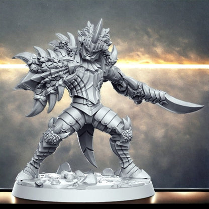 Azzidesh lizard blind warrior ram destroyer armed  detailed minis for dnd figure print 3d resin 12k 32mm miniatures figures mini