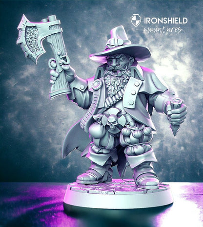 Balur Van Helding werewolf killer demon hunter shotgun captain detailed minis for dnd figure print 3d resin 12k 32mm miniatures figures mini