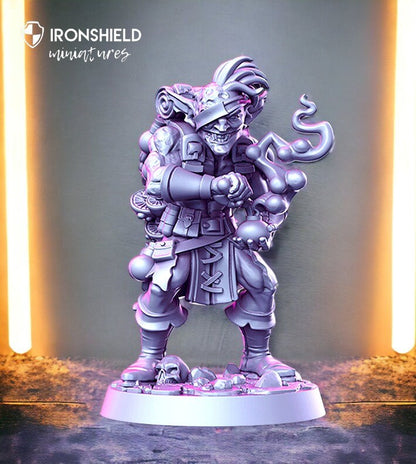 Baznazz goblin alchemist villain pirate with acid  detailed minis for dnd figure print 3d resin 12k 32mm miniatures figures mini