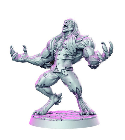 Bruce the mighty werewolf transformation detailed minis for dnd figure print 3d resin 12k 32mm miniatures figures mini