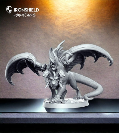 Carac chimera demon monster tiger with wings detailed minis for dnd figure print 3d resin 12k 32mm miniatures figures mini