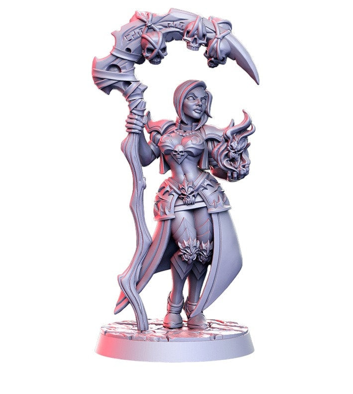 Deera female grim reaper female death god with scythe detailed minis for dnd figure print 3d resin 12k 32mm miniatures figures mini