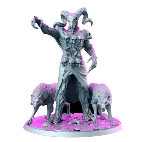 Keoghradan demon with ram's horns skulls of death for dnd figure print 3d resin 12k 32mm miniatures figures mini