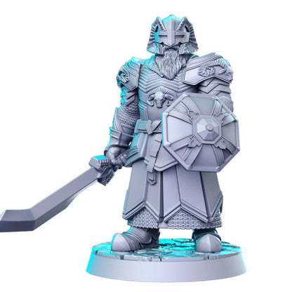 Dwarf ram soldier warrior sword with shield dnd figure print 3d resin 12k 32mm miniatures figures mini