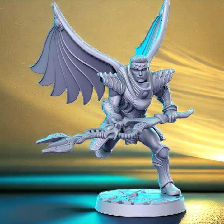 Lavitz archangel angel with spear warrior dnd figure print 3d resin 12k 32mm miniatures figures mini