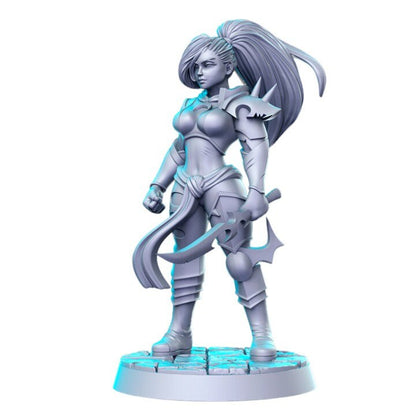 Yes warrior girl dnd figure print 3d resin 12k 32mm miniatures figures mini