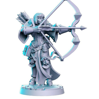 Monja bow hunter arrow dnd figure print 3d resin 12k 32mm miniatures figures mini