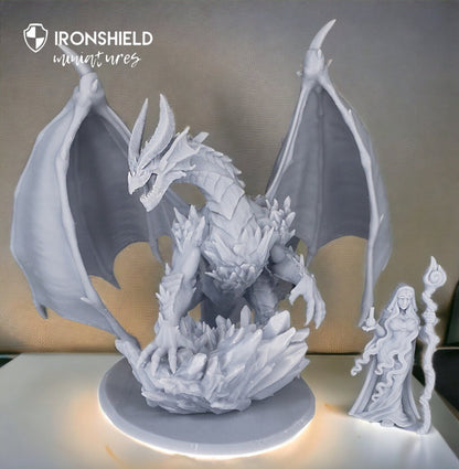 Lapidazyl Ancient Dragon Mega Dragon detailed mini for dnd figure print 3d resin 12k 32mm miniatures figures mins