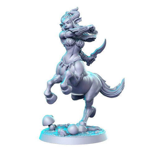 Zentaur Mädchen Pferd gepanzert Tiervolk Dnd Figur Druck 3D Harz 12k 32mm Miniaturen Figuren Mini