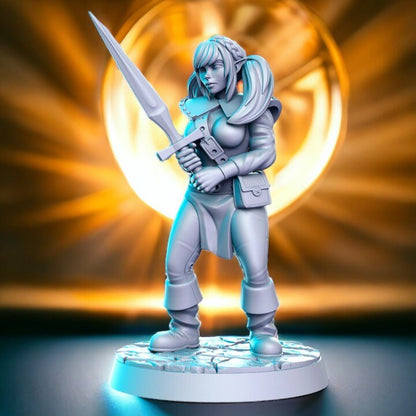 Elf sword two handed dnd figure print 3d resin 12k 32mm miniatures figures mini