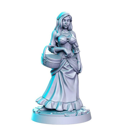 Alice market girl for dnd figure print 3d resin 12k 32mm miniatures figures mini