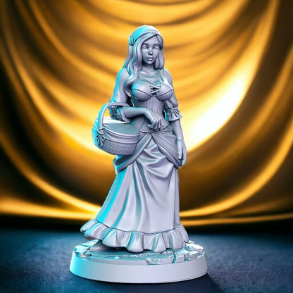 Alice market girl for dnd figure print 3d resin 12k 32mm miniatures figures mini