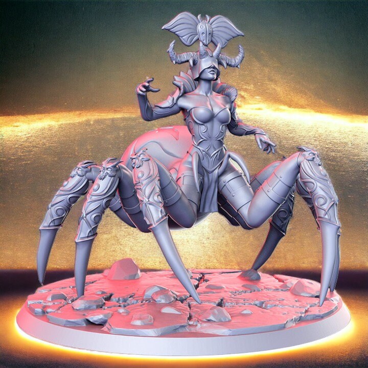 Arakhnati spider demon monster for dnd figure print 3d resin 12k 32mm miniatures figures mini