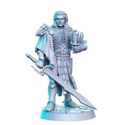 Arnodin elven deathknight leader for dnd figure print 3d resin 12k 32mm miniatures figures mini