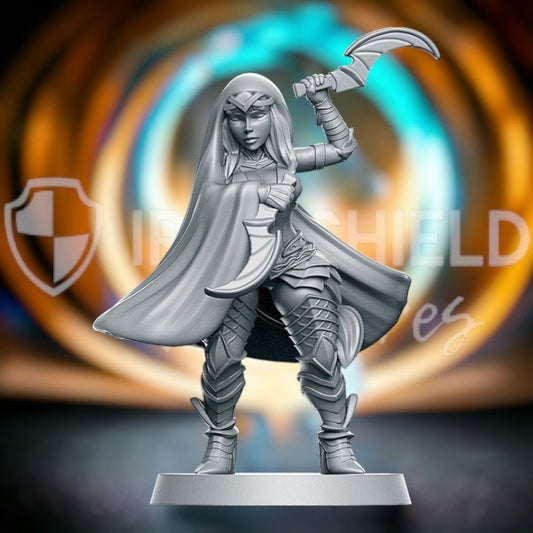 Assassin girl attack for dnd figure print 3d resin 12k 32mm miniatures figures mini