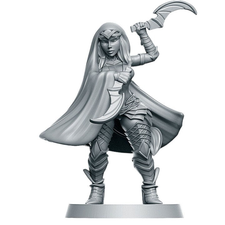 Assassin girl attack for dnd figure print 3d resin 12k 32mm miniatures figures mini