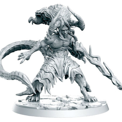 Dracowarrior demon with tail monster warrior  for dnd figure print 3d resin 12k 32mm miniatures figures mini