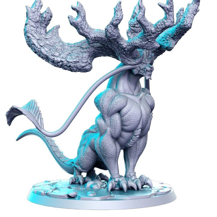 Pantherena wild panther with antlers monster beast creature for dnd figure print 3d resin 12k 32mm miniatures figures mini