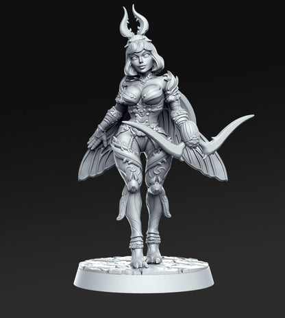 Mina Female hunter mythical girl with a bow detailed mini for dnd figure print 3d resin 12k 32mm miniatures figures mins