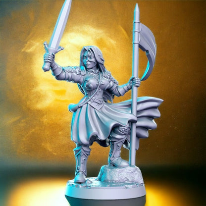 Aegwynne battlemaiden victoria warrior girl for dnd figure print 3d resin 12k 32mm miniatures figures mini