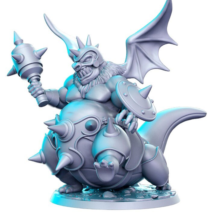 Brantok dragon warrior with mace flying warrior for dnd figure print 3d resin 12k 32mm miniatures figures mini