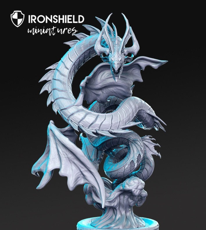 Tha‘Naeel - Sea Monster Dragon detailed mini for dnd figure print 3d 32mm 12k miniatures Gift Idea | Dungeons and Dragons | Tabletop