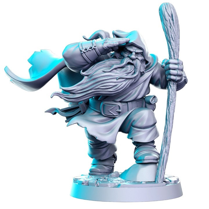 Gimmyr dwarven wanderer dwarf for dnd figure print 3d resin 12k 32mm miniatures figures mini