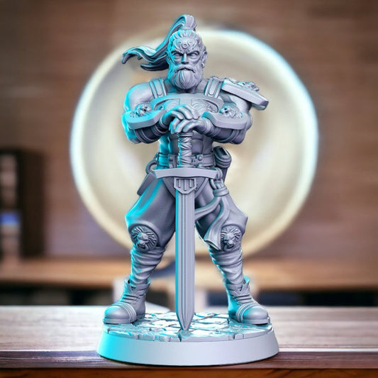 Kensai blademaster old viking samurai barbarian armed warrior for dnd figure print 3d resin 12k 32mm miniatures figures mini