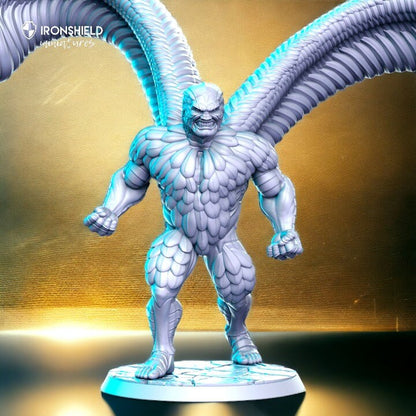 Muzkhar cleric abomination flying brave titan with huge wings for dnd figure print 3d resin 12k 32mm miniatures figures mini