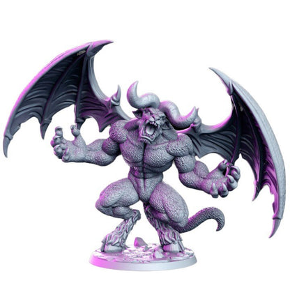 Notusoth winged demon ram tiger werewolf boss for dnd figure print 3d resin 12k 32mm miniatures figures mini