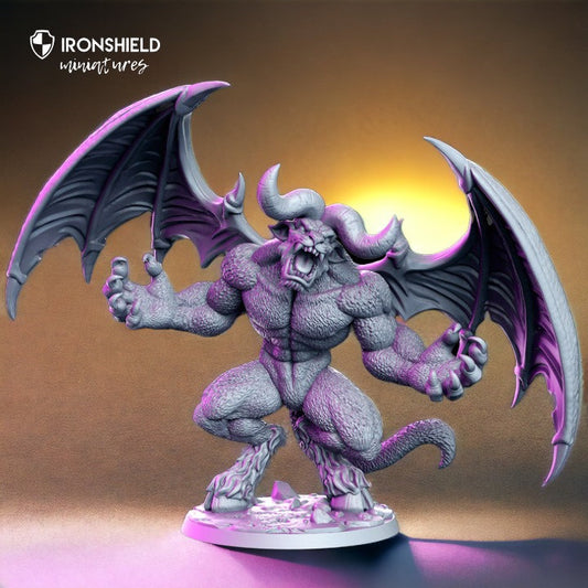 Notusoth winged demon ram tiger werewolf boss for dnd figure print 3d resin 12k 32mm miniatures figures mini