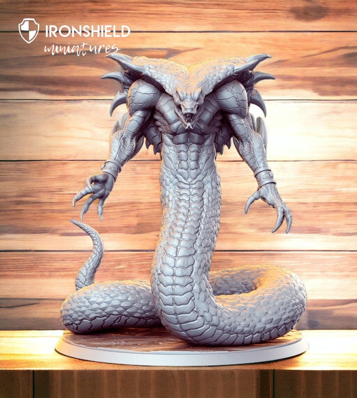 Vipeerath- Snake Lizard King Egyptian god detailed mini for dnd figure print 3d 12k miniatures Gift Idea | Dungeons and Dragons | Tabletop