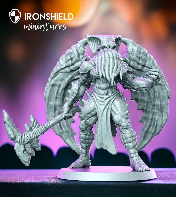 Cthu - Lovecraft god sea flying monster mini for dnd figure print 3d 12k miniature 32mm miniatures Gift Idea | Dungeons and Dragons Tabletop