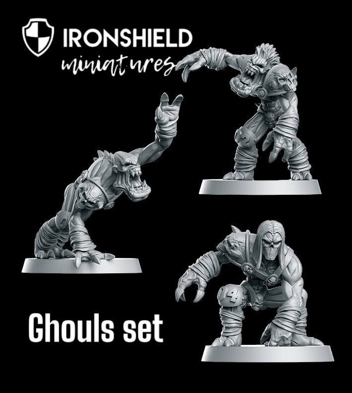 Eternals Ghoul Set Undead Players Fantasy Football detailed mini for dnd figure print 3d resin 12k 32mm miniatures figures mins