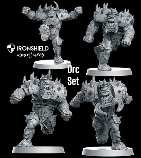 Orc Blitzer Set Fantasy Football No Muerto guerreros miniatura detallada para DnD impresa en resina 3D 12K 32mm
