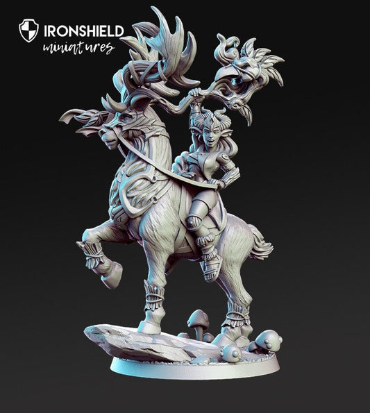 Bronwin - Forest Queen with Deer wild girl mini for dnd figure print 3d 12k miniature miniatures Gift Idea | Dungeons and Dragons | Tabletop