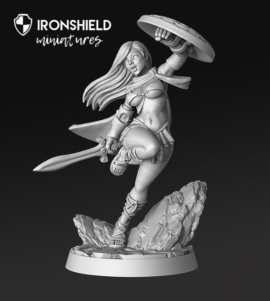 Crescendia - Greek Lady Warrior Girl mini for dnd figure print 3d 12k miniature miniatures Gift Idea | Dungeons and Dragons | Tabletop