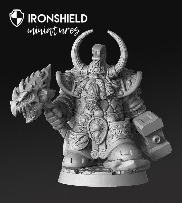 Dragonthyr - Dwarf King Lord hammer mini for dnd figure print 3d 12k miniature miniatures Gift Idea | Dungeons and Dragons | Tabletop