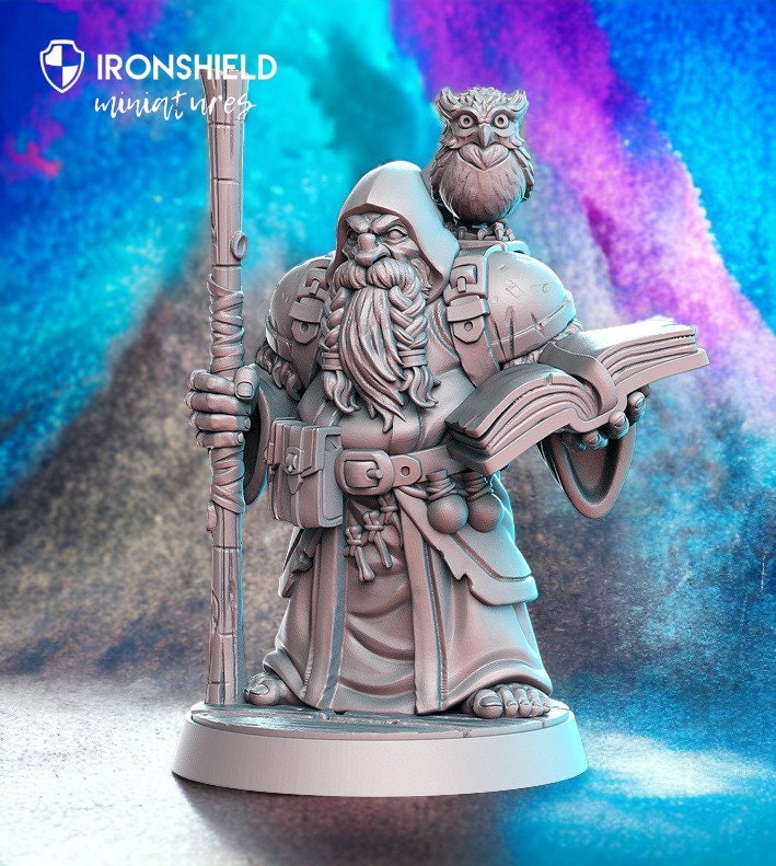 Dramnir - Dwarf Wizard sage wanderer  mini for dnd figure print 3d 12k miniature miniatures Gift Idea | Dungeons and Dragons | Tabletop