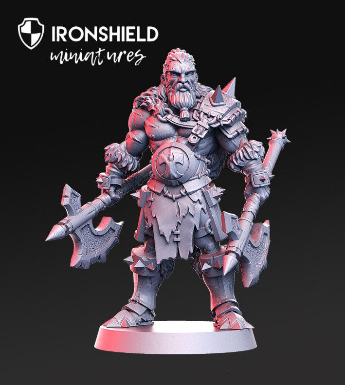 Einar - Viking warrior with axes fighter mini for dnd figure print 3d 12k miniature miniatures Gift Idea | Dungeons and Dragons | Tabletop