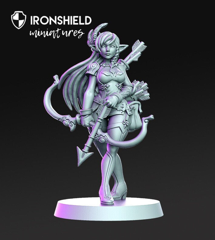 Elaina - Female Elf Archer Forest Girl mini for dnd figure print 3d 12k miniature miniatures Gift Idea | Dungeons and Dragons | Tabletop