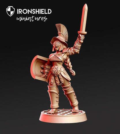 Murmilla - Female Gladiator sparta Fighter mini for dnd figure print 3d 12k miniature miniatures Gift Idea | Dungeons and Dragons | Tabletop