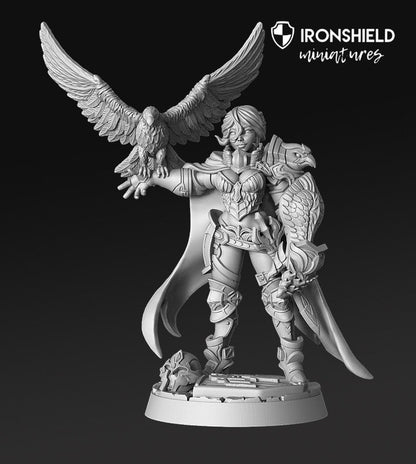 Nadia- Falconer Ward Paladin Eagle Warrior mini for dnd figure print 3d 12k miniature miniatures Gift Idea | Dungeons and Dragons | Tabletop